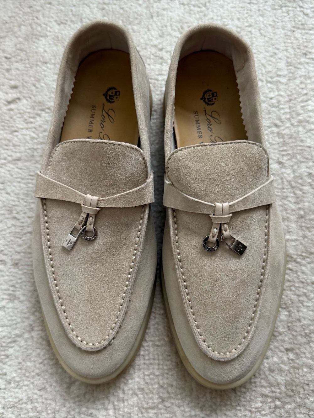 Loro Piana Suede Summer Walk in Beige
